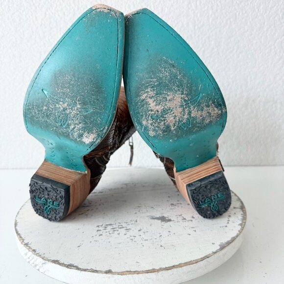 Lane VICKSON Womens Cowboy Bootie 8 Copperhead Western Cowgirl Short Ankle Boots - Picture 10 of 13